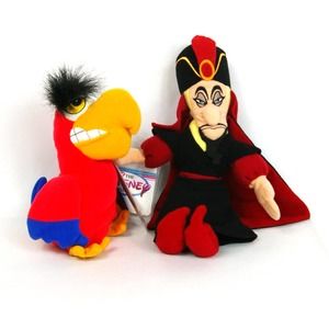 Disney Store Aladdin's Jafar And Iago Bean Bag NWT
